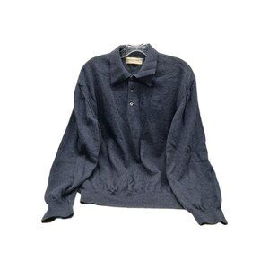 Mens Pronto Uomo Grey Collar Sweater Pullover Wool Knit Long Sleeve Size XL